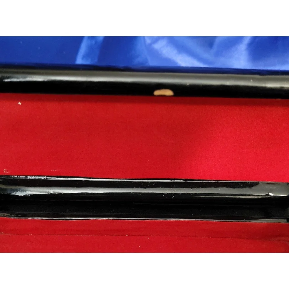 Black Lacquer Jewelry Box Gold Floral and Bird Decoration Red Velvet Interior